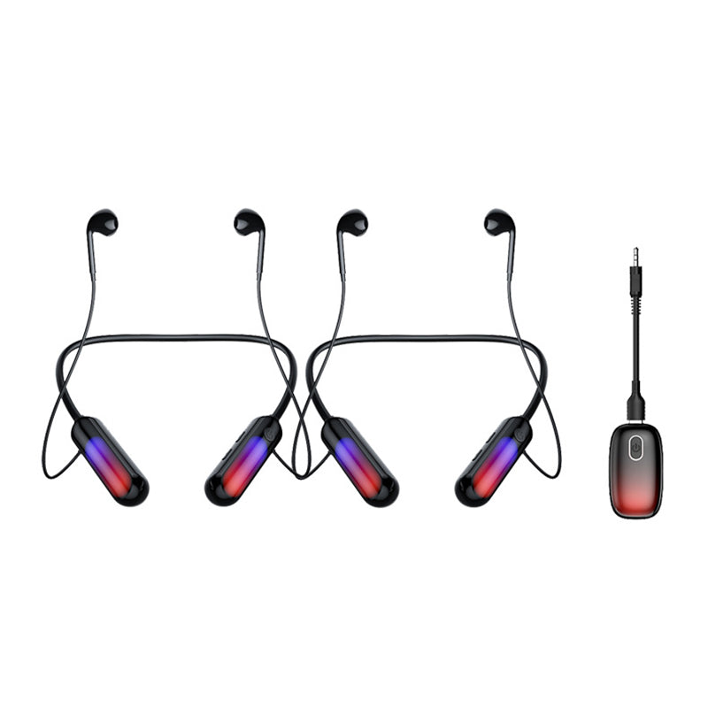 B10 2Pcs Wireless Neckband Headphones Silicone Neck-mounted Bluetooth Earphones with Transmitter B10 2Pcs Wireless Neckband Headphones Silicone Neck-mounted Bluetooth Earphones with Transmitter